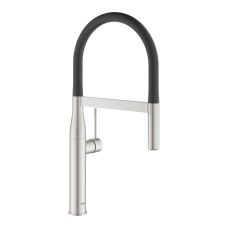 Смеситель однорычажный для мойки Grohe Essence, сталь+черный (30294DC0)