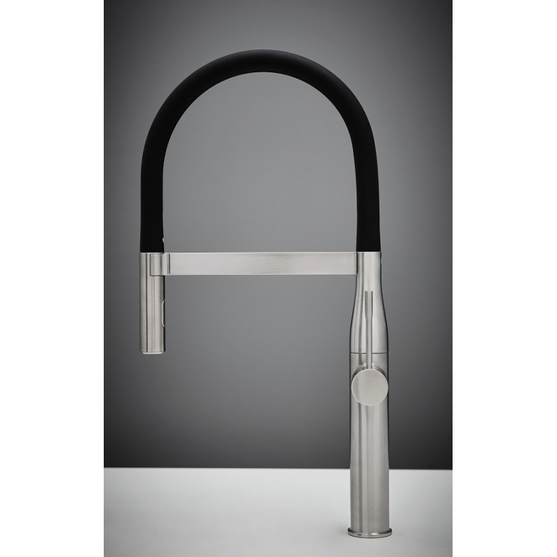Смеситель однорычажный для мойки Grohe Essence, сталь+черный (30294DC0) фото 6