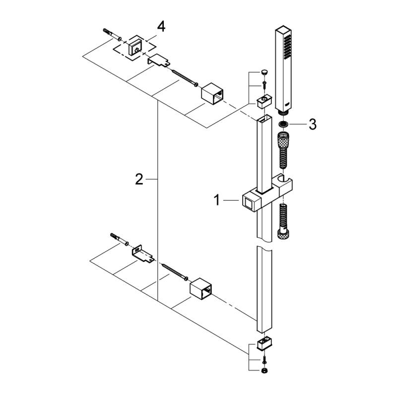 Euphoria Cube+ Stick Душевой гарнитур с 1 режимом струи (27891000) фото 3