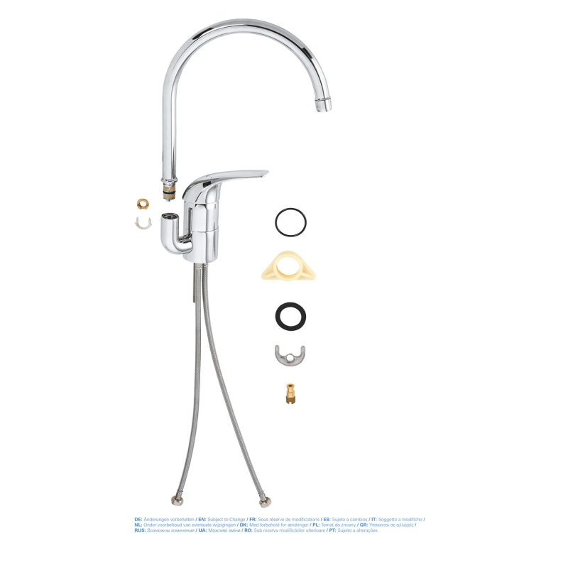 Смеситель однорычажный для мойки Grohe Euroeco, хром (32752000) фото 3