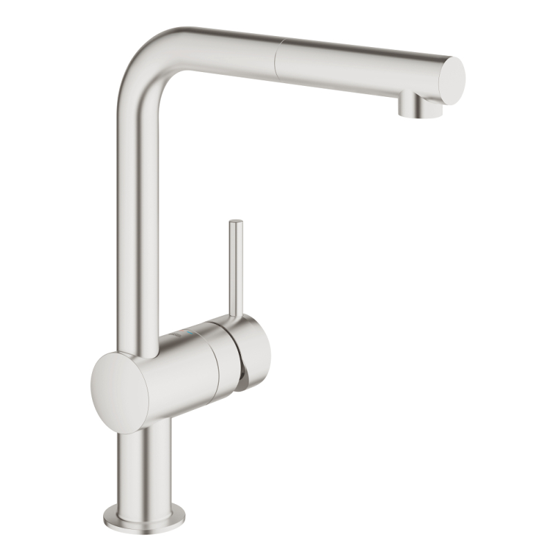 Смеситель однорычажный для мойки Grohe Minta L-излив, сталь (32168DC0) фото 1
