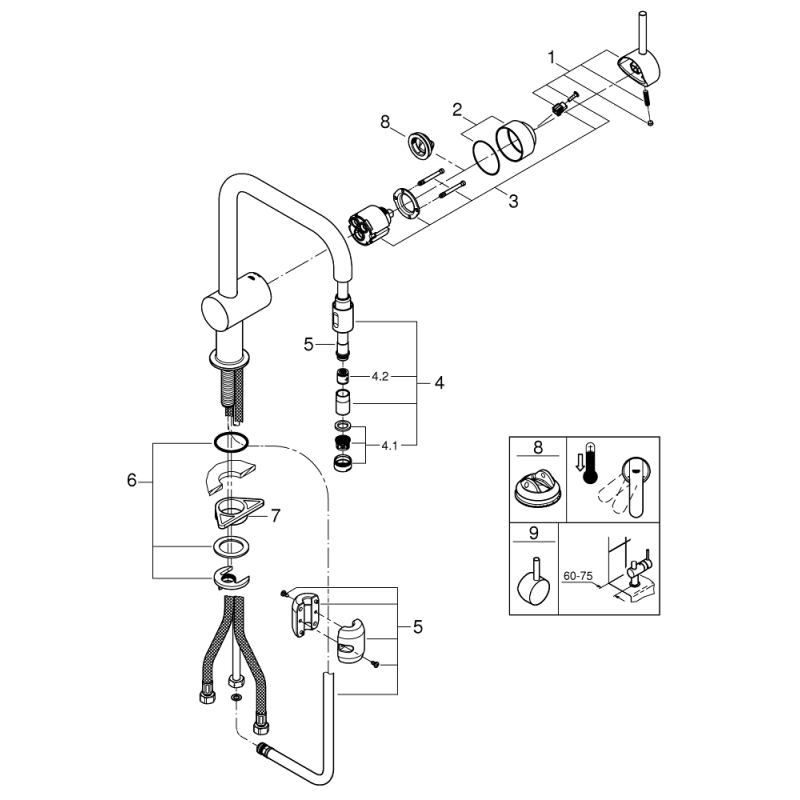 Смеситель для мойки Grohe Minta U-излив, хром (32067000) фото 3