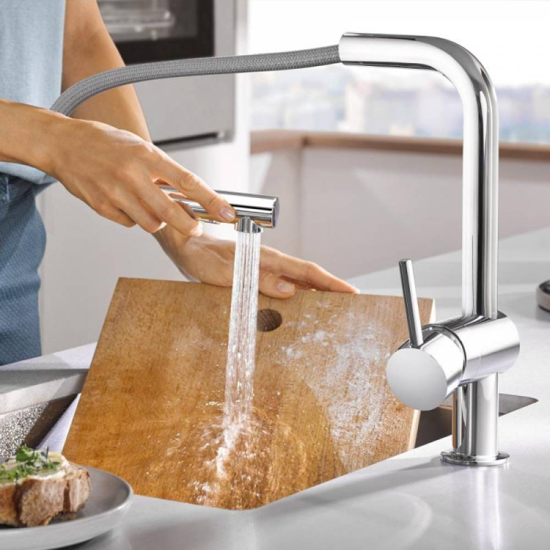 Змішувач одноважільний для мийки Grohe Minta L-вилив, хром (30274000) фото 2