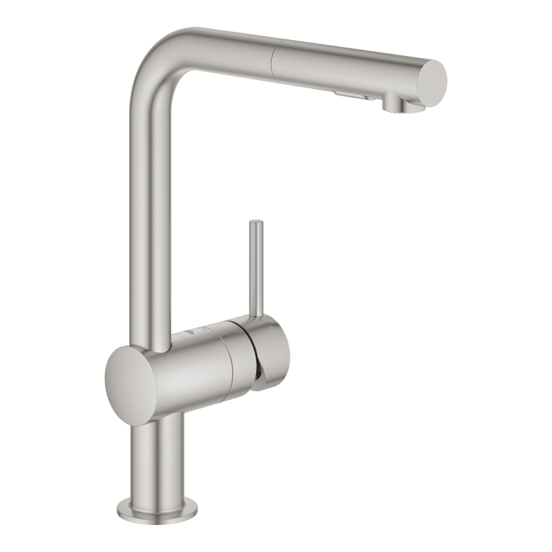 Змішувач одноважільний для мийки Grohe Minta L-вилив, сталь (30274DC0) фото 1