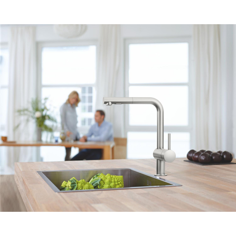 Змішувач одноважільний для мийки Grohe Minta L-вилив, сталь (30274DC0) фото 4