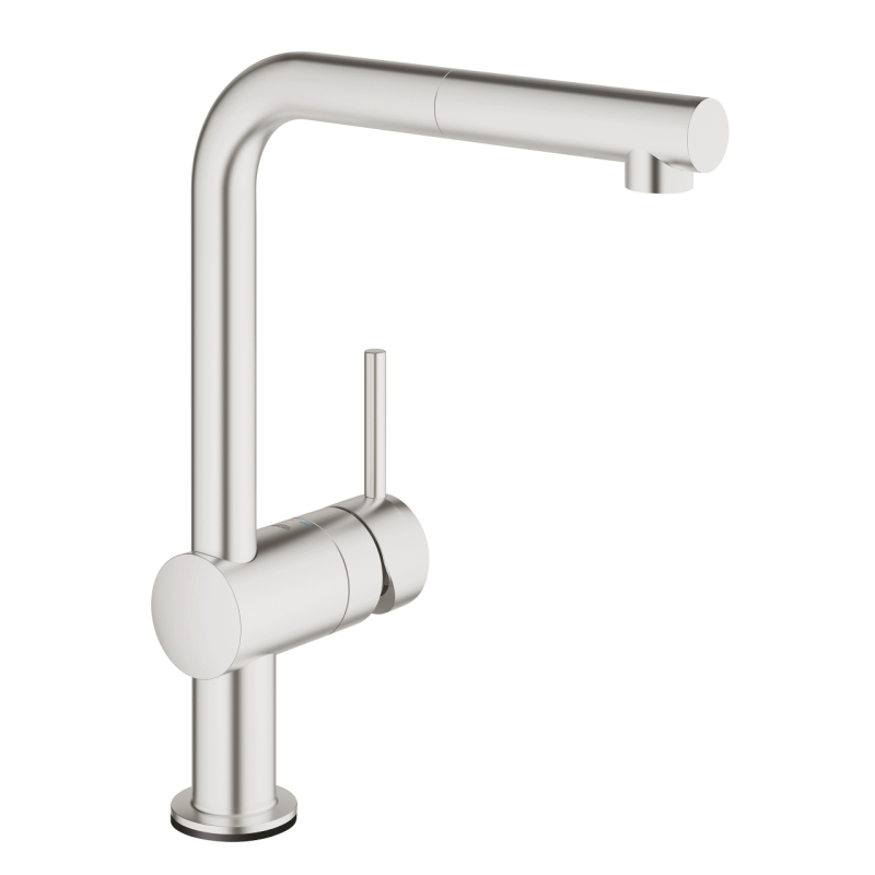 Змішувач для мийки Grohe Minta Touch сенсорний одноважільний L-вилив, сталь (31360DC1) фото 1
