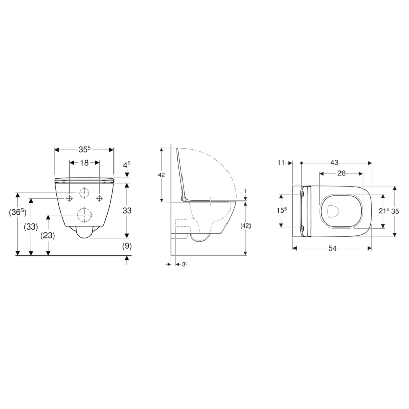 Smyle Square Унитаз подвесной воронковидный, закрытая форма, Rimfree, с сиденьем Soft-Close, белый фото 2