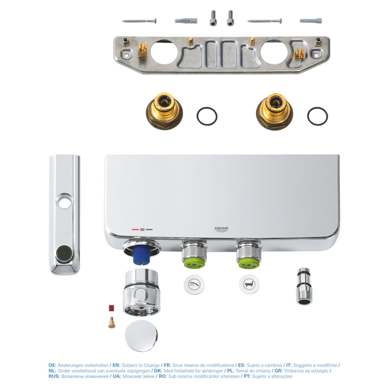 Смеситель термостатический для ванны Grohe Grohtherm SmartControl, настенный монтаж (34718000) фото 9