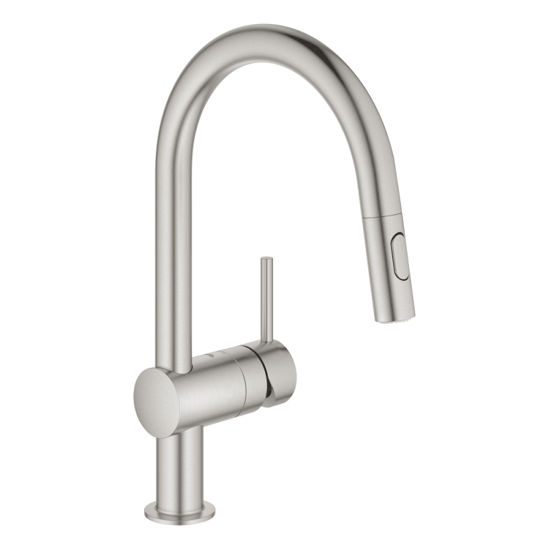 Змішувач одноважільний для мийки Grohe Minta C-вилив, сталь (32321DC2) фото 1
