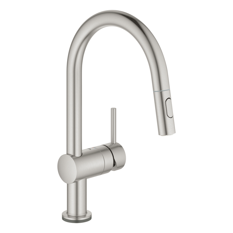 Змішувач для мийки Grohe Minta Touch сенсорний одноважільний С-вилив, сталь (31358DC2) фото 1