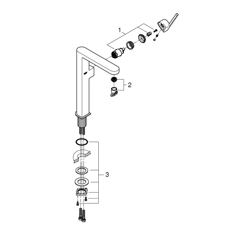 Смеситель однорычажный для раковины Grohe Plus XL-Size, хром (32618003) фото 4