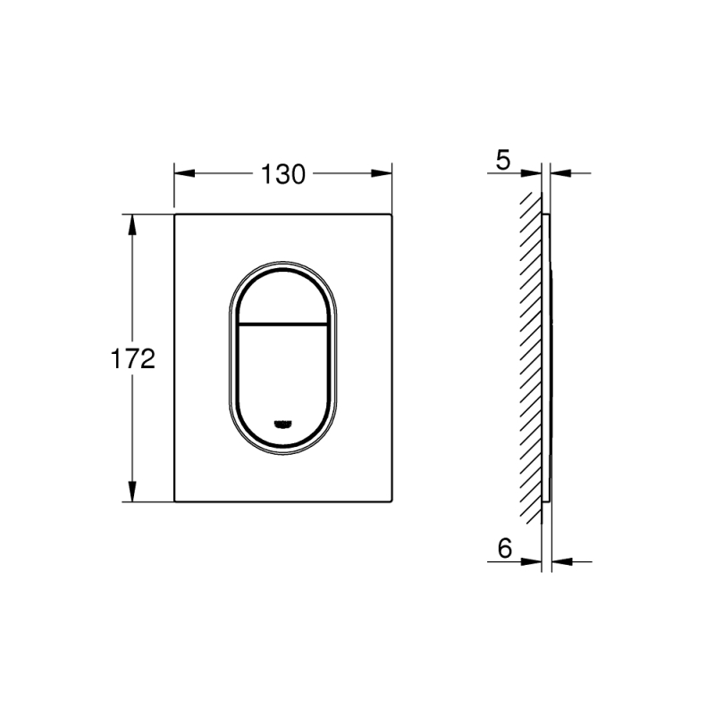 Панель змиву для прихованого бачка GROHE Arena Cosmopolitan S (37624SH0) фото 2