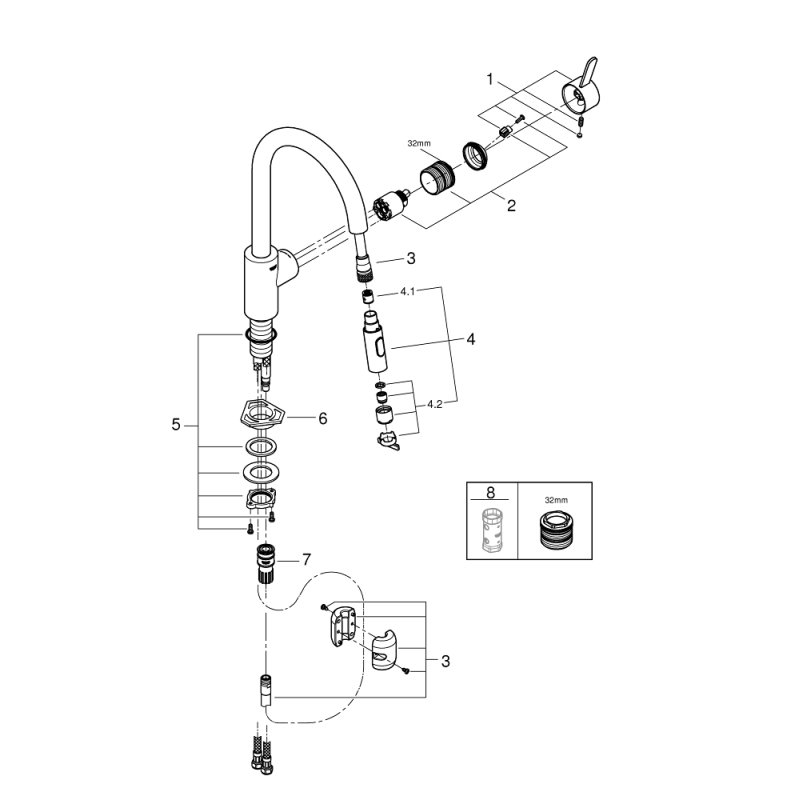 Grohe Eurosmart Cosmopolitan Одноважільний змішувач для мийки (31481001) фото 3