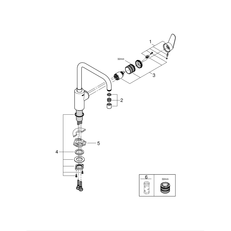 Смеситель однорычажный для мойки Grohe Eurodisс Cosmopolitan, хром (32259003) фото 4