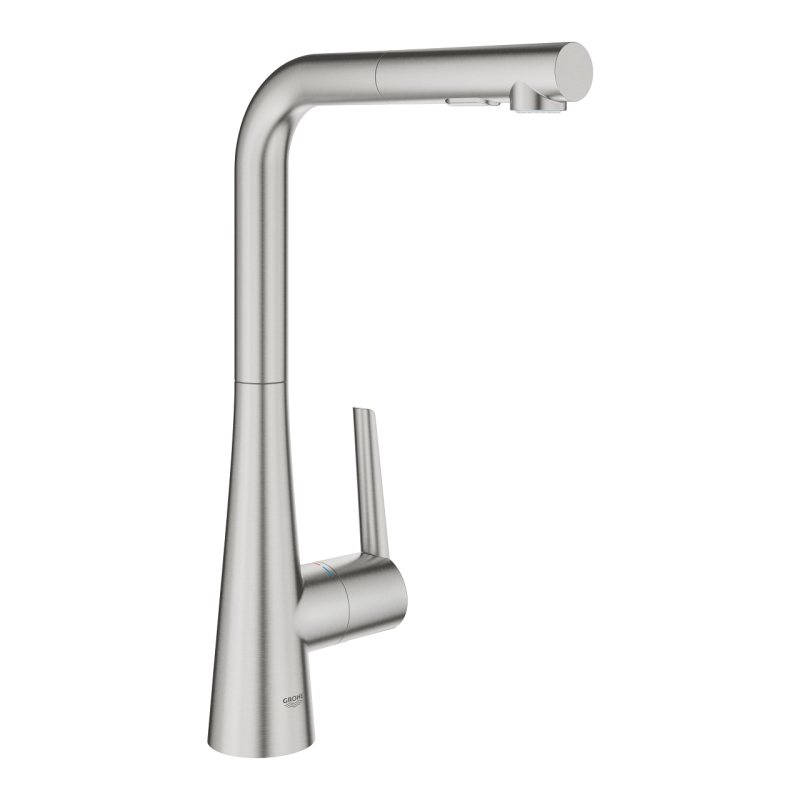 Змішувач одноважільний для мийки Grohe Zedra, L-излив сталь (32553DC2) фото 1