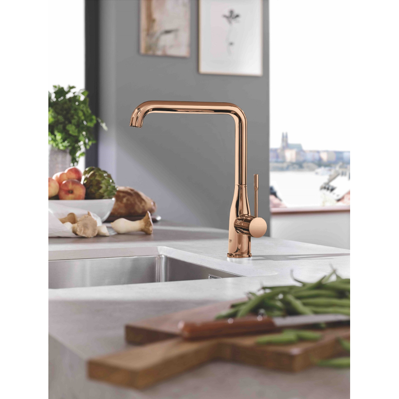 Смеситель однорычажный для мойки Grohe Essence, розово-золотистый (30269DA0) фото 2