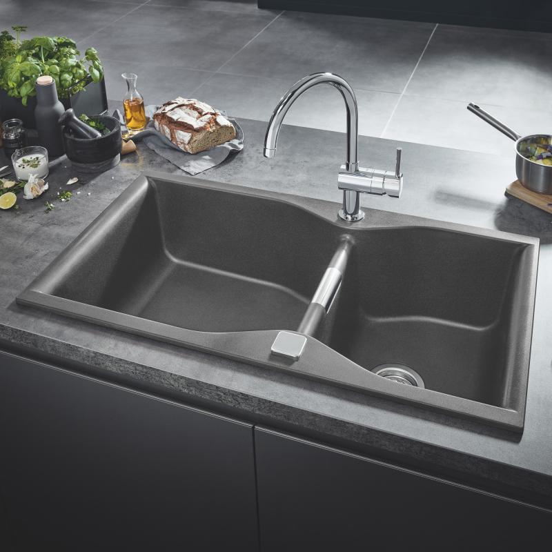 Мойка для кухни 900 х 500 мм, Granite Grey (31658AT0) фото 3