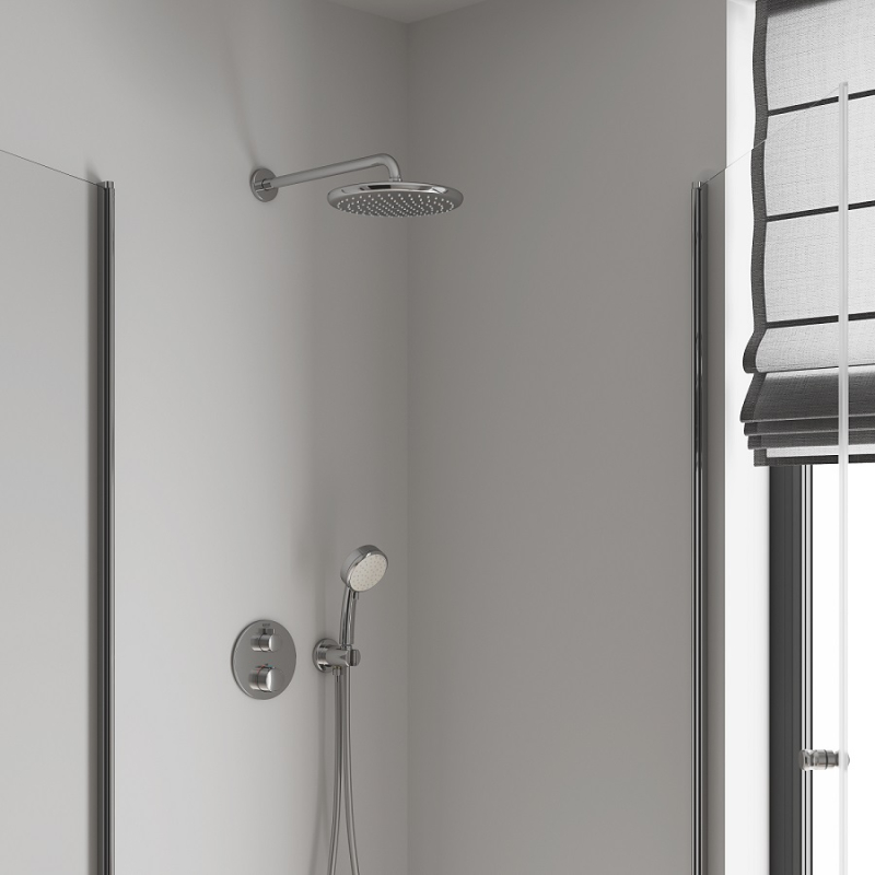 Верхний душ с кронштейном к стене с WaterSaving Grohe Tempesta 250 (26668000) фото 10