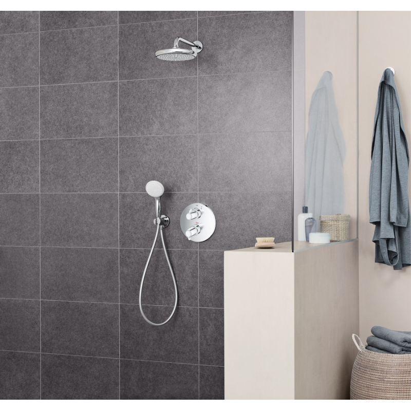 Верхний душ с кронштейном к стене с WaterSaving Grohe Tempesta 250 (26668000) фото 12