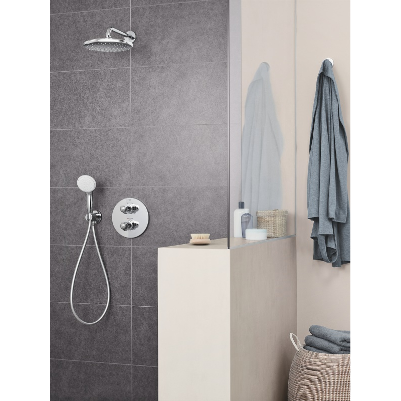 Верхний душ с кронштейном к стене с WaterSaving Grohe Tempesta 250 (26668000) фото 7