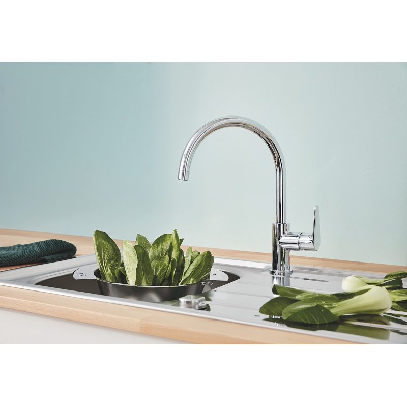 Однорычажный смеситель для мойки Grohe BauCurve, хром (31536001) фото 2