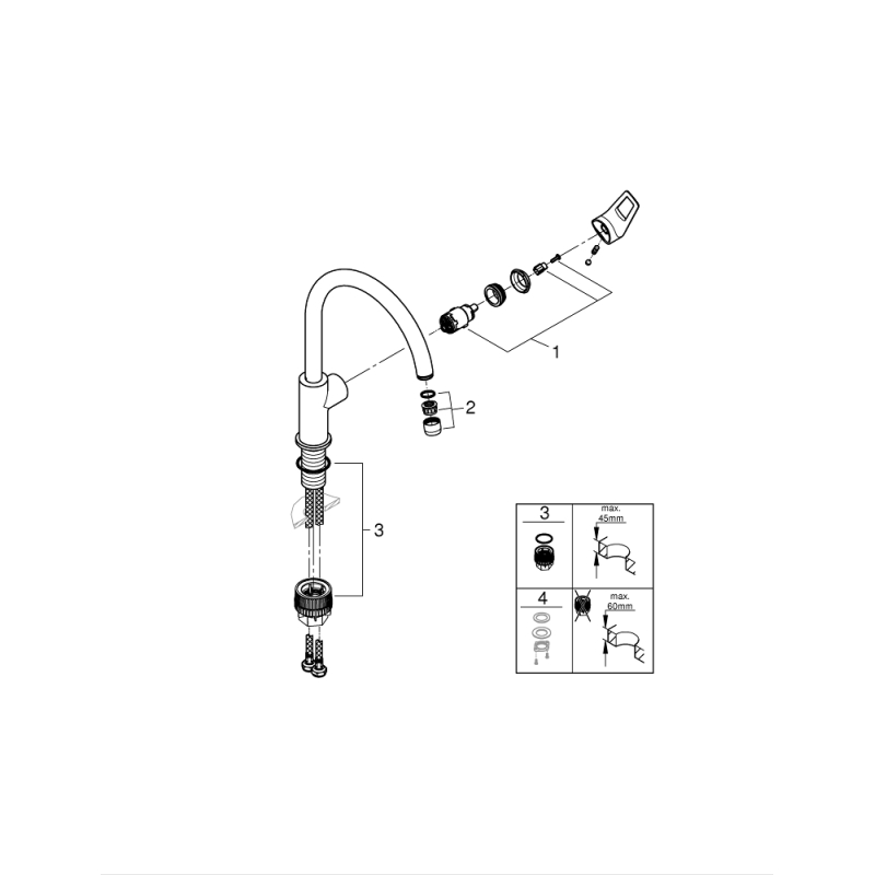 Одноважільний змішувач для мийки Grohe BauLoop, хром (31232001) фото 4