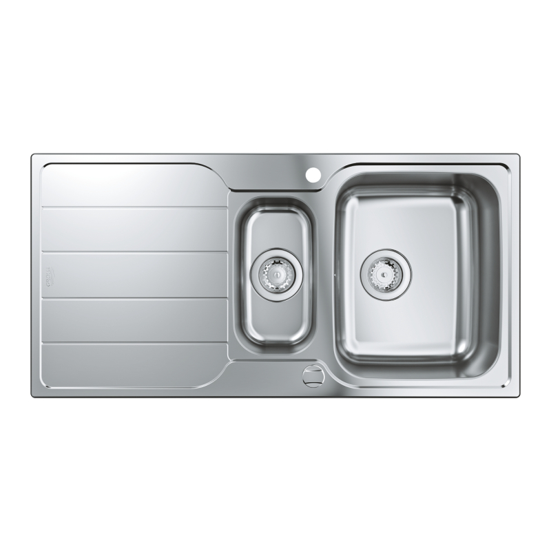 Мойка для кухни 1000 x 500 мм с эксцентриком, 2 чаши, матовая (31572SD1) фото 2