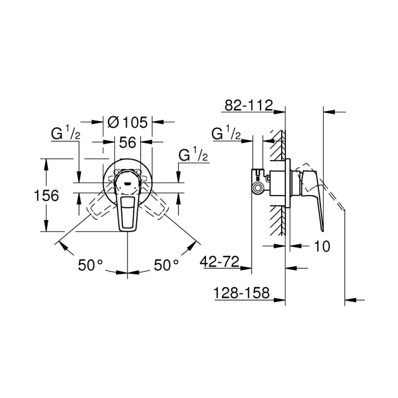Одноважільний змішувач для душу Grohe BauLoop New, хром (29042001) фото 2