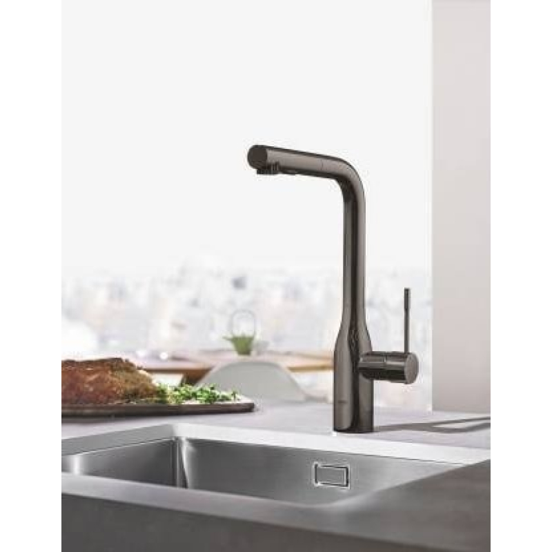 Змішувач одноважільний для мийки Grohe Minta L-вилив, темний графіт (30274A00) фото 3