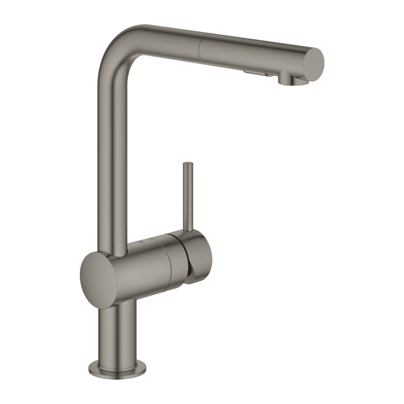 Змішувач одноважільний для мийки Grohe Minta L-вилив, матовий темний графіт (30274AL0) фото 1