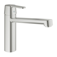 Смеситель однорычажный для мойки Grohe Get горизонтальный, сталь (30196DC0)