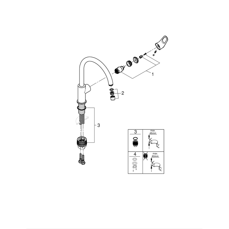 Змішувач одноважільний для мийки Grohe Start Flow, хром (31555001) фото 4