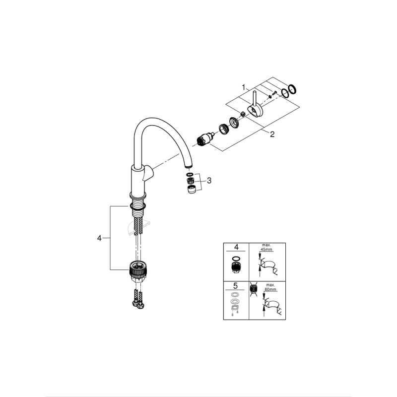 Змішувач одноважільний для мийки Grohe Start Classic, хром (31553001) фото 4