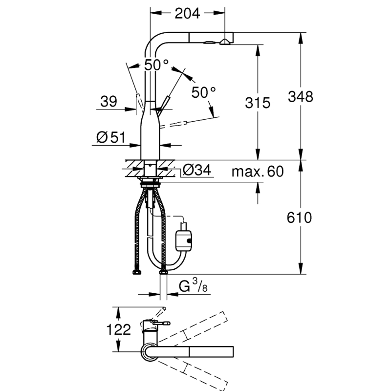 Змішувач для мийки Grohe Accent, сталь (30432DC0) фото 2