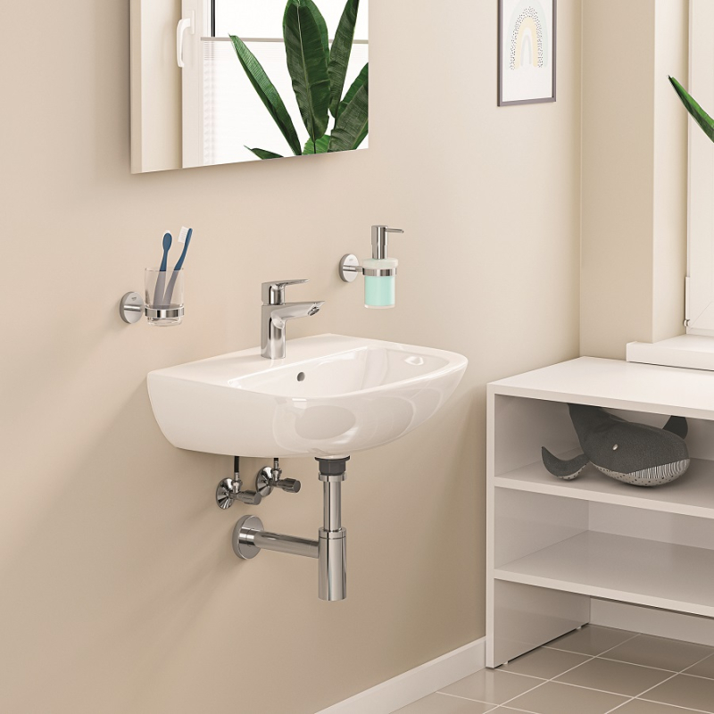 Смеситель однорычажный для раковины Grohe Start Edge S-Size, хром + нажимной донный клапан (23898001) фото 5