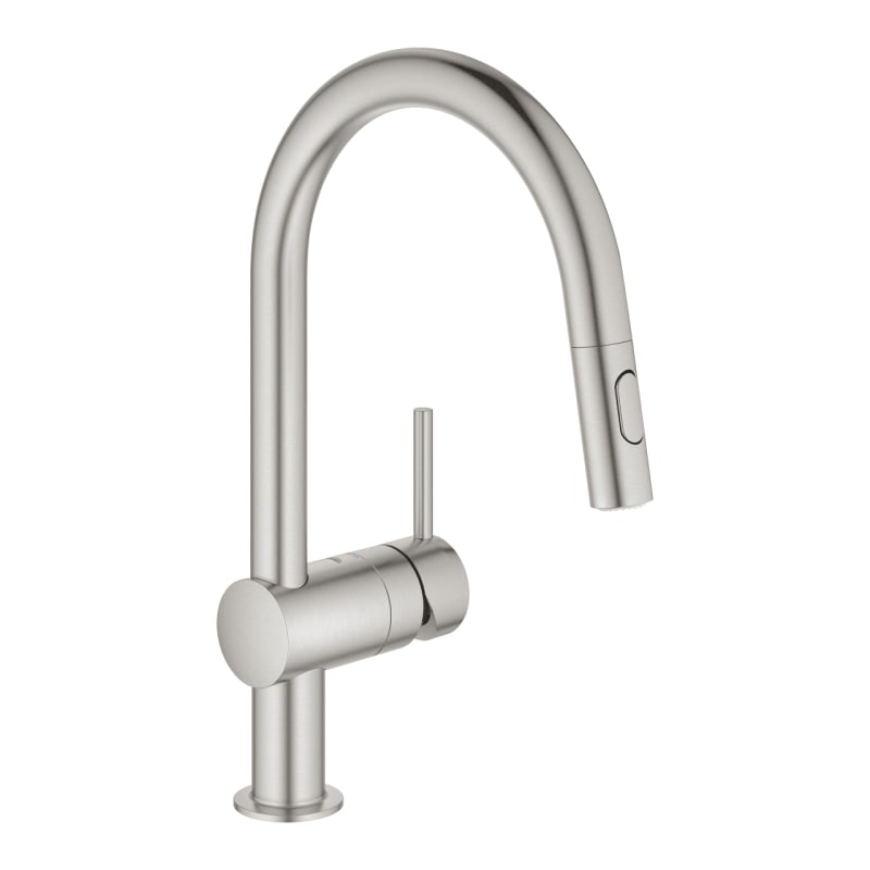 Смеситель однорычажный для мойки Grohe Vento, C-излив сталь (30438DC0) фото 1