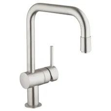 Смеситель однорычажный для мойки Grohe Vento U-излив, выдвижной сталь (30435DC0)