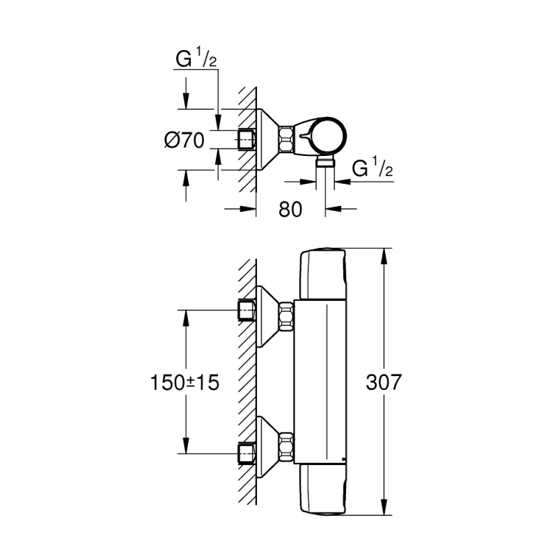 QuickFix Precision Trend Термостат для душу (34229002) фото 2
