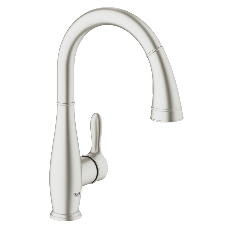 Смеситель однорычажный для мойки Grohe Parkfield, сталь (30215DC1) фото 1