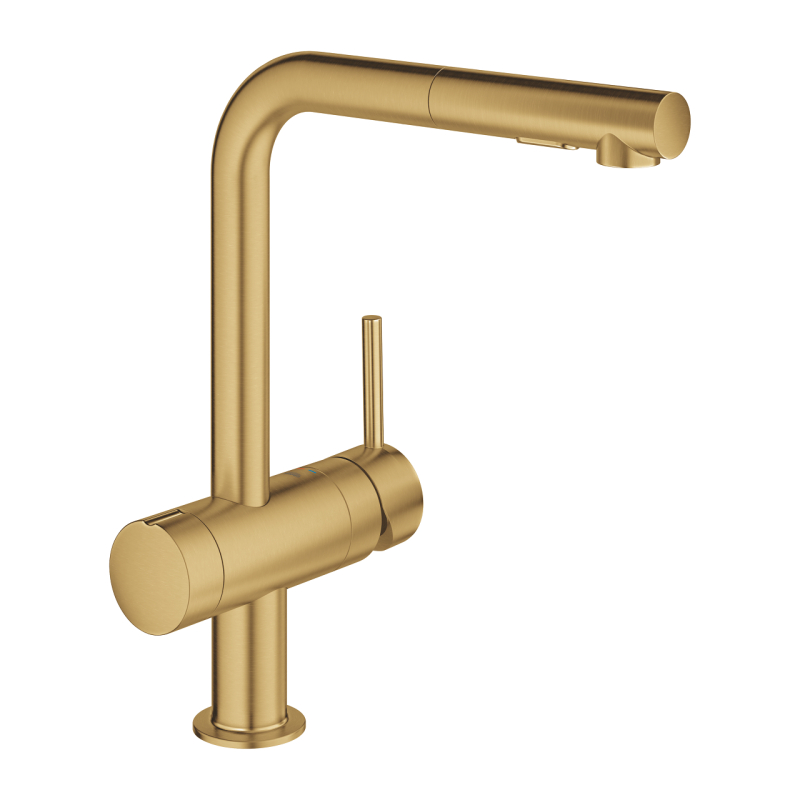 Змішувач одноважільний для мийки Grohe Minta з вентилем, золото (31558GN0) фото 1