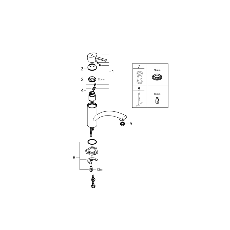 Grohe QuickFix Swift Одноважільний змішувач для мийки (30358000) фото 3