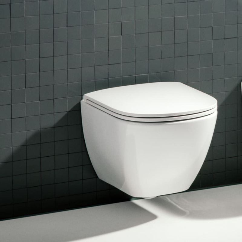 Lua Унитаз подвесной 52*36 см, безобедочный, с сиденьем Soft Close, белый фото 6