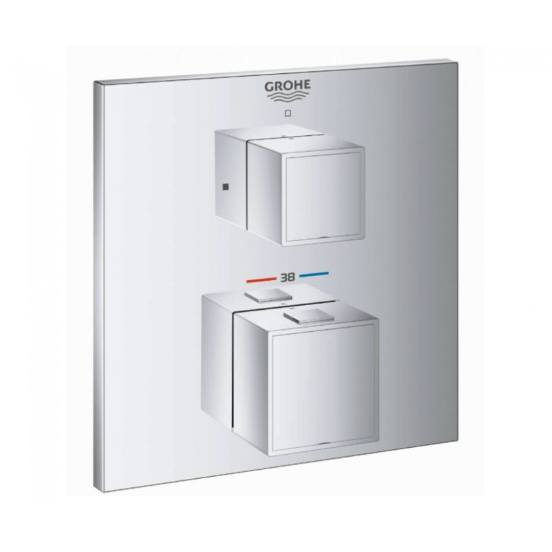 Змішувач для душу прихованого монтажу термостатичний Grohe Grohtherm Cube для 1 споживача, хром (24153000) фото 1