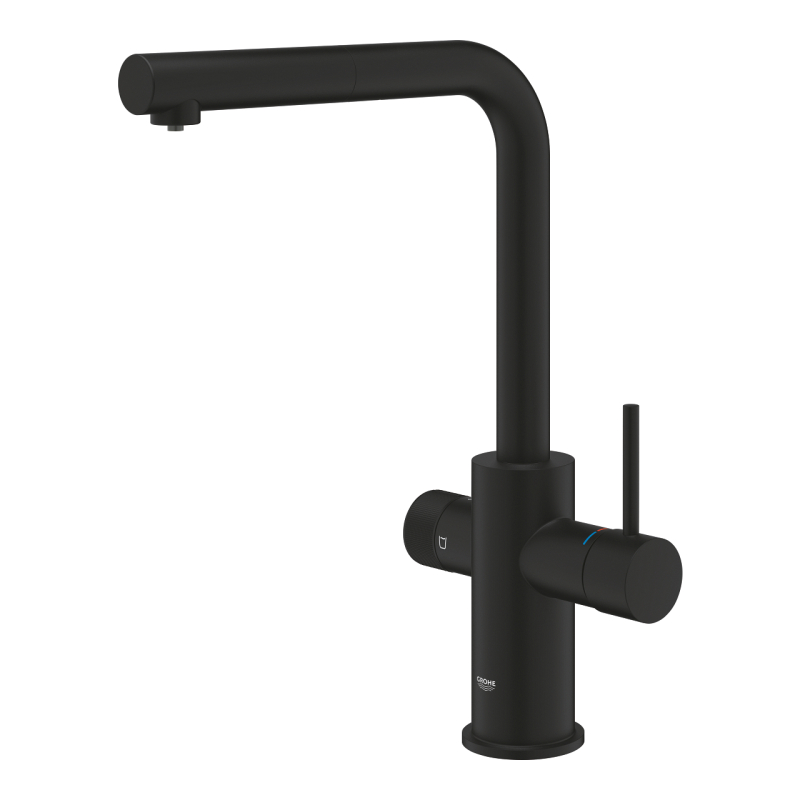 Смеситель для кухни для подачи технической и фильтрованной воды Grohe Blue Pure Minta, черный (30590KF0) фото 2