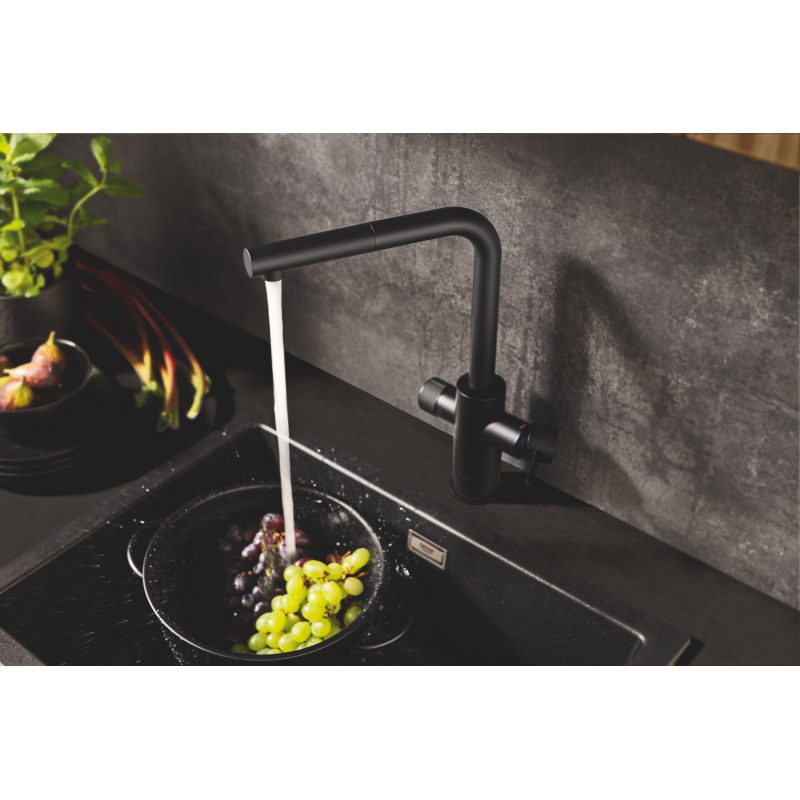 Смеситель для кухни для подачи технической и фильтрованной воды Grohe Blue Pure Minta, черный (30590KF0) фото 6