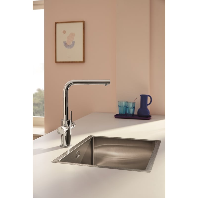 Смеситель для фильтра с выдвижным аэратором Grohe Blue Pure Minta, хром (30601000) фото 5