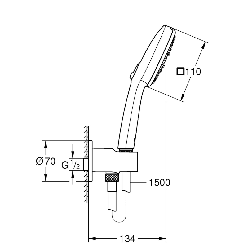Grohe Tempesta Cube 110 Душевой набор, 3 режима струи фото 8
