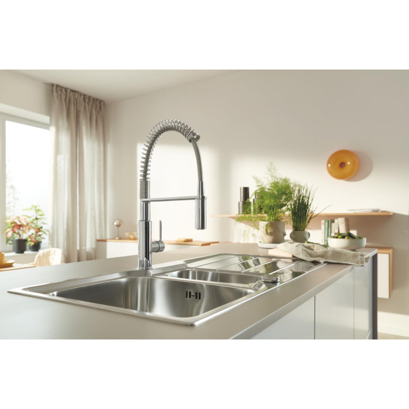 Змішувач одноважільний для мийки Grohe Via Cosmo професійний, хром (30614000) фото 4