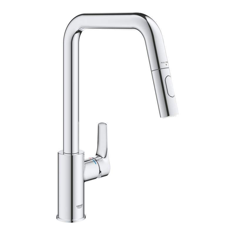 Змішувач одноважільний для мийки Grohe Eurosmar выдвижной, хром (30619000) фото 1