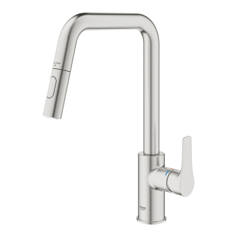 Змішувач одноважільний для мийки Grohe Eurosmar висувний, сталь (30619DC0) фото 4